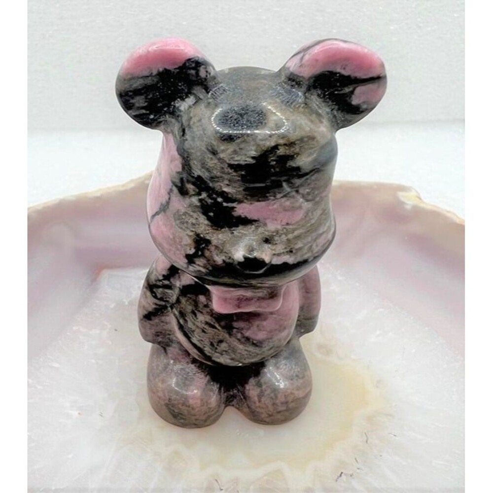 Rhodonite  Teddy Bear Carving